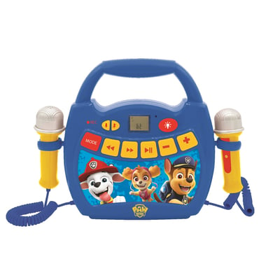 LEXIBOOK Paw Patrol - Mein erster digitaler Karaoke Player mit zwei Mikrofonen, LED Lichteffekten, Bluetooth und Akku von Lexibook