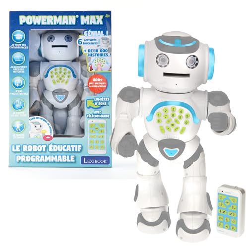 Lexibook - Powerman Max-Roboter pädagogisch und programmierbar zum Spielen und Lernen, Spielzeug für Jungen und Mädchen, Spricht auf Französisch, Tanz, Musik, STEM, Geschichtenerzählung, von Lexibook