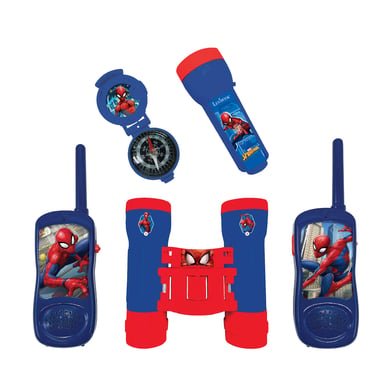 LEXIBOOK Spider-Man Abenteuerset mit 2 Walkie Talkies bis zu 120m, Fernglas, Taschenlampe und Kompass von Lexibook