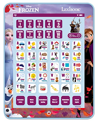 Lexibook, Die Eiskönigin, Educational Bilingual Learning Tablet, Lernen Sie Buchstaben, Zahlen, Wörter, Rechtschreibung und Musik, Englisch / Deutsch, Purple, JCPAD002FZi3 von Lexibook