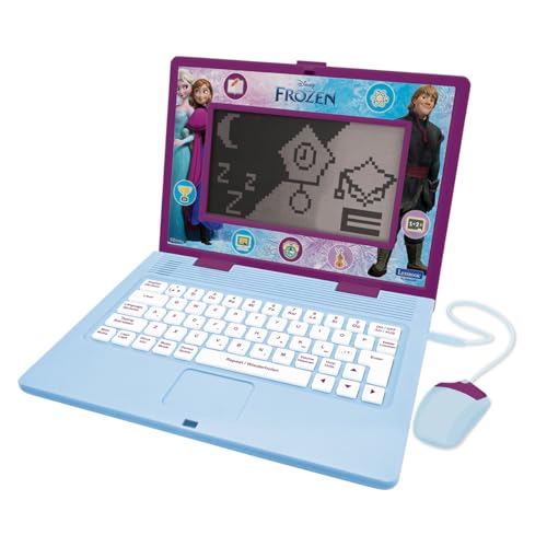 Lexibook, Die Eiskönigin, Zweisprachiger und pädagogischer Laptop Deutsch/Englisch, Spielzeug für Kinder, 170 Aktivitäten zum Lernen, Spiele und Musik, großer Bildschirm, lila/blau, JC599FZi3 von Lexibook