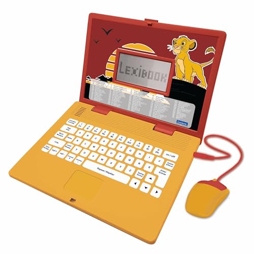 LEXIBOOK JC598ANi1 Disney Der König der Löwen Simba Zweisprachiger Französisch/Englisch Lerncomputer Spielzeug für Kinder mit 124 Sprachen, Schreiben, Mathematik, Logik, Musikaktivitäten und Spielen, von Lexibook