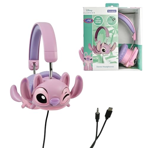 Lexibook, Disney Stitch, Faltbarer kabelgebundener Stereo-Kopfhörer mit Lautstärkebegrenzung Angel von Disney Stitch, Pink, HP015D1 Lexibook, Disney Stitch, Faltbarer kabelgebundener Stereo-Kopfhörer mit Lautstärkebegrenzung Angel von Disney Stitch, Pink, HP015D1 von Lexibook