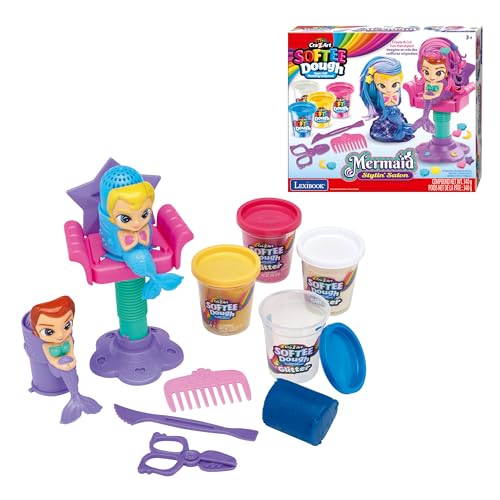 Lexibook, Friseursalon mit Meerjungfrauen aus Knetmasse, Rosa Weiß Blau Gelb, CRDOUGH12 Lexibook, Friseursalon mit Meerjungfrauen aus Knetmasse, Rosa Weiß Blau Gelb, CRDOUGH12 von Lexibook