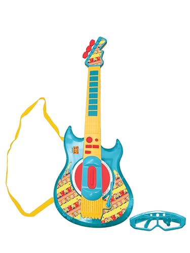 Lexibook, Ich - Einfach unverbesserlich, Elektronische Minions-Gitarre mit Mikrofon und Brille zum stilvollen Singen, 2 Spielmodi, Demomelodien, Lichteffekte, Gelb/Blau, K260DES von Lexibook