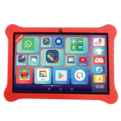 Lexibook, Lexipad® 10'', Edutainment-Tablet, Powered by Android™, Entwickelt für die ganze Familie, Bildungs- und Spaßinhalte, Kindersicherung, TLN10DE, Rot/Weiß von Lexibook