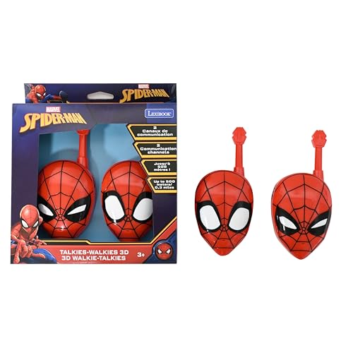 Lexibook, Spider-Man, 3D Spider-Man Walkie-Talkies, 500m Reichweite, 2 Kommunikationskanäle, Gürtelclip, Rot, TW18SP von Lexibook