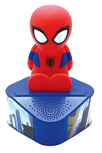 Lexibook - Marvel Spider Man - Lautsprecher mit Leuchtfigur, Bluetooth 5,0, USB-Anschluss/USB Typ C, rot/blau, BTD80SP von Lexibook