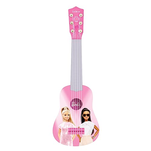 Lexibook, Barbie, Meine erste Gitarre für Kinder, 6 Nylonsaiten, 21“ lang, inklusive Anleitung, rosa, K200BB von Lexibook