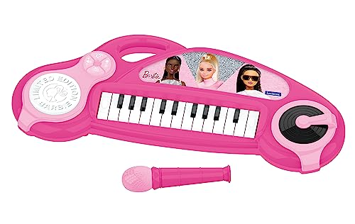 Lexibook, Barbie, Elektronisches Klavier für Kinder mit Lichteffekten, Mikrofon, Schlagzeug, eingebautem Lautsprecher, Demo-Songs, DJ-Player, pink, K704BB von Lexibook