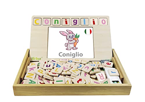 Lexibook, Bio Toys EDU100i5 Wortschule, zweisprachig Italienisch/Englisch, Holzspiel, 50 Wortkarten, Alphabet, Lernspiel Lexibook, Bio Toys EDU100i5 Wortschule, zweisprachig Italienisch/Englisch, Holzspiel, 50 Wortkarten, Alphabet, Lernspiel von Lexibook
