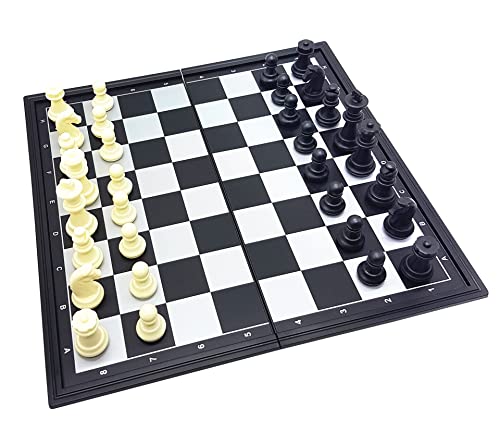 Lexibook Chessman Classic, Magnetische Und Faltbare Schachbrett, 32 Stück, Familienbrettspiel, Schwarz/Silber, CGM320 von Lexibook