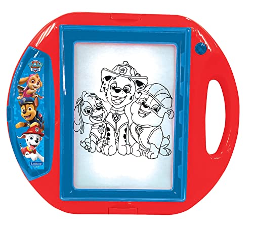 Lexibook CR310PA Paw Patrol Zeichenprojektor 4 Stempel, 10 Vorlagen, beleuchteten Fläche, 1 Stift enthalten, Rot/Blau, Schwarz, Large von Lexibook