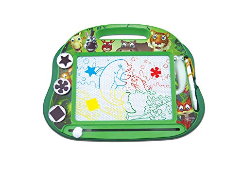 Lexibook CRANX550 Animals Magische magnetische Tiermotiven-Zeichentafel, Magnettafel für Kinder, künstlerisches kreatives Spielzeug für Mädchen und Jungen, Stift und Magnete, Grün, Medium von Lexibook