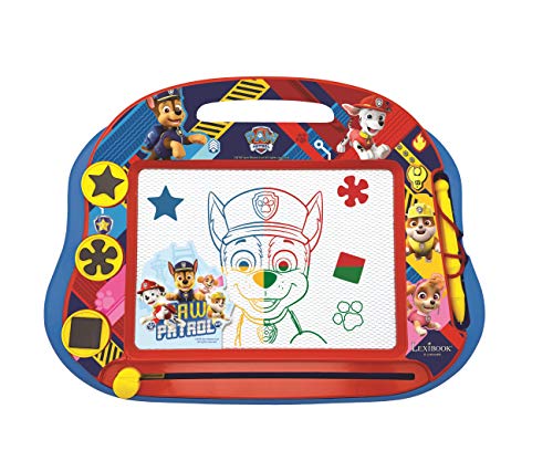 Lexibook Magische magnetische Paw Patrol Helfer auf vier Pfoten Zeichentafel, Magnettafel für Kinder, künstlerisches kreatives Spielzeug für Mädchen und Jungen, Stift und Magnete, Blau/Rot, CRPA550 von Lexibook