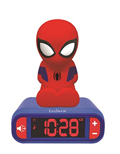 Lexibook, Spider-Man, Nachtwecker, Sounds und Melodien, LCD-Bildschirm mit Hintergrundbeleuchtung, Leuchtanzeige, Schlummerfunktion, Blau/Rot, RL800SP von Lexibook