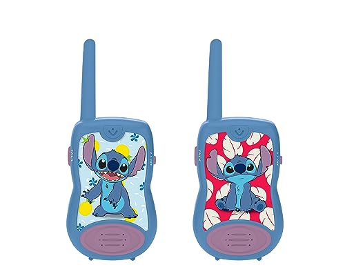 Lexibook, Disney Stitch, Talkies-Walkies 200m, Kommunikationsspiel für Kinder, 2 Kommunikationskanäle, Gürtelclip, Blau/Violett, TW12D von Lexibook