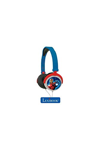 Lexibook - Marvel Avengers - Stereo-Audio-Kopfhörer, begrenzte Klangleistung, faltbar und verstellbar, blau, HP010AV von Lexibook