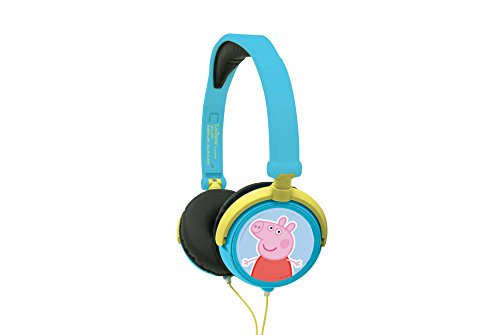 Lexibook Pig audio, casque stéréo, bandeau réglable et pliable HP015PP Peppa Wutz Schorsch Stereokopfhörer, kinderfreundliche Kraft, faltbar und einstellbar, Blau von Lexibook