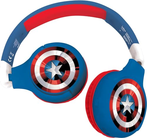 AVENGERS - 2 in 1 Bluetooth-Kopfhörer - Bequemer und faltbarer kabelgebundener Kopfhörer für Kinder mit Geräuscheinschränku von Lexibook