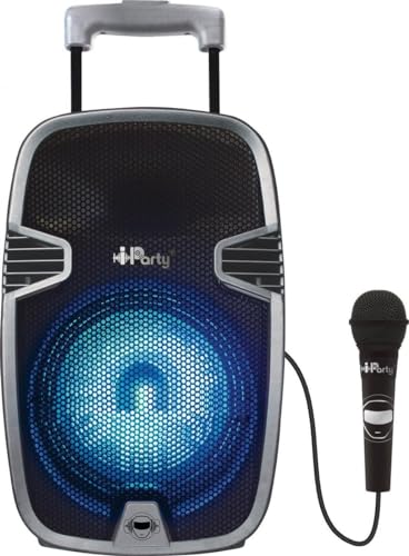 Lexibook Iparty Bluetooth-Karaoke, Auf Rädern mit Lichteffekten und Mikrofon enthalten, Wiederaufladbare Batterie, Zwart/Geld, K8250, No Color von Lexibook