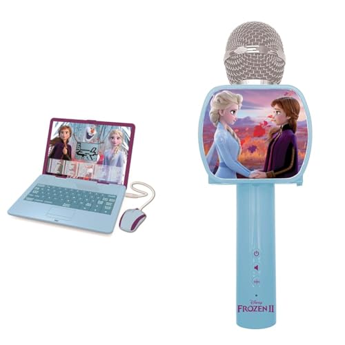 Lexibook JC598FZi3 Disney Frozen 2-Zweisprachiger Laptop & MIC240FZ Disney Frozen 2 Die Eiskönigin ELSA Bluetooth-Mikrofon von Lexibook