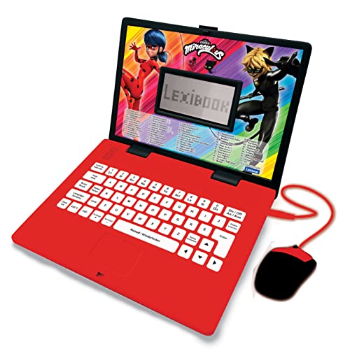 Lexibook JC598MIi3 Miraculous mit Ladybug-Zweisprachiger Laptop für Bildungszwecke Englisch und Deutsch, 124 Aktivitäten, Mathematik, Logik, Musik, Uhr, Spiele-Spielzeug für Mädchen von Lexibook