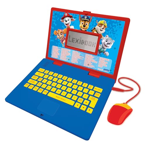 Lexibook JC598PAi12-B Paw Patrol Lern- und Zweisprachiger Laptop in Englisch/Tschechisch, Spielzeug für Kinder mit 124 Aktivitäten zum Lernen, Spielen und Musik, Blau/Rot von Lexibook