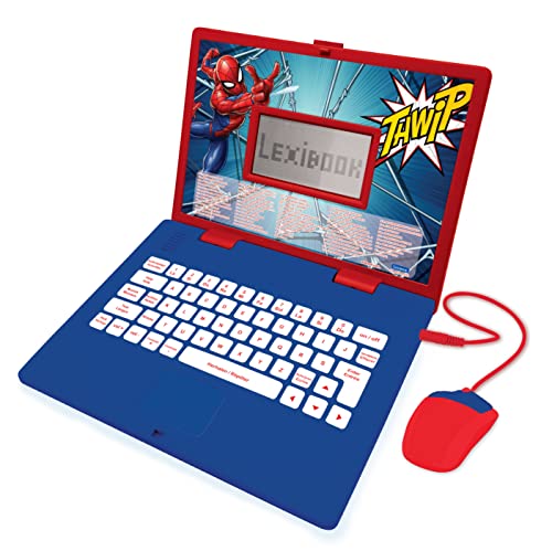 Lexibook JC598SPi10 Disney Spiderman – Lerncomputer zweisprachig Französisch/Niederländisch – Spielzeug für Mädchen mit 124 Aktivitäten zum Lernen, Spaß und Klavierspielen – Rot/Blau, one Size von Lexibook