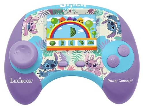 Lexibook Disney Stitch Power Console® – Lernspielkonsole zweisprachig Französisch/Englisch mit 100 Aktivitäten, JCG100i1, Violett/Blau von Lexibook