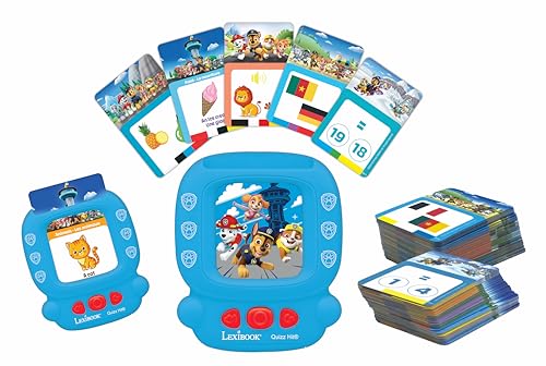 Lexibook, Paw Patrol, zweisprachiges interaktives Kartenmagier, Audio-Spielzeug zum Lernen von Englisch und Französisch, 150 Lernkarten auf beiden Seiten, Quiz und Vokabeln, Blau/Rot, JCR10PAi1 von Lexibook