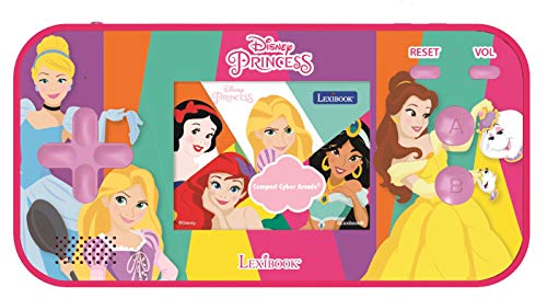 Lexibook, Disney Prinzessin, Kompakte Cyber Arcade, Tragbare Konsole, 150 Spiele, LCD-Farbbildschirm, Batteriebetrieben, Pink, JL2367DP von Lexibook