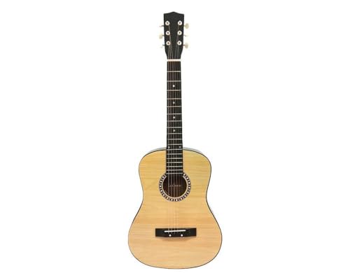 Lexibook K2200 Akustikgitarre, 91 cm, Lernanleitung enthalten, 6 Nylonsaiten, Gitarrentasche inklusive, Holz/Schwarz von Lexibook