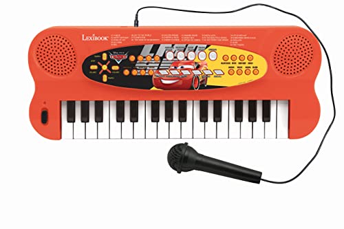 Lexibook K703DC Disney Cars 3 Lightning McQueen Elektronisches Keyboard, Mikrofon zum Singen, 22 Demo-Songs, Batteriebetrieb, Schwarz/Rot von Lexibook