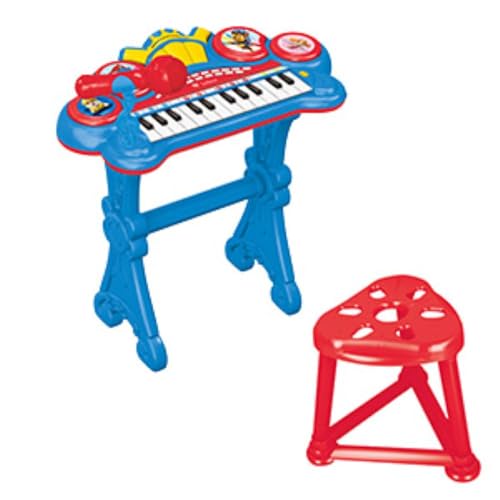 Lexibook K707PA, Paw Patrol, Elektronisches Keyboard mit Sitz, Mikrofon, MP3-Player, Soundeffekten, Demo-Musikstücken, blau/rot von Lexibook