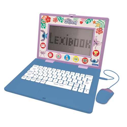 LEXIBOOK, Disney Stitch, zweisprachiger und pädagogischer Laptop ENGLISCH/FRANZÖSISCH, Spielzeug für Kinder, 170 Aktivitäten zum Lernen, Spielen und Musik, großer Bildschirm, Blau/Lila, JC599Di1 LEXIBOOK, Disney Stitch, zweisprachiger und pädagogischer Laptop ENGLISCH/FRANZÖSISCH, Spielzeug für Kinder, 170 Aktivitäten zum Lernen, Spielen und Musik, großer Bildschirm, Blau/Lila, JC599Di1 von Lexibook