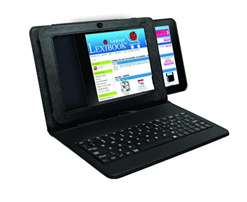 Lexibook Tastaturhülle für 8 Zoll (20,3 cm) Tablet, Schwarz - USB-Kabel - Beidhändig - Modern - Kunstleder - Ergonomisch - Integriert - 78 Tasten - QWERTY - Tablet-Tastaturhülle von Lexibook