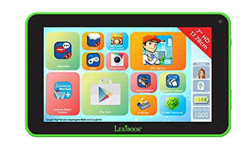 Lexibook MFC145DE1Z MFC145DE1Z-Neon 7 Zoll Tablet mit Minions Schutzhülle, Schwarz/grün von Lexibook