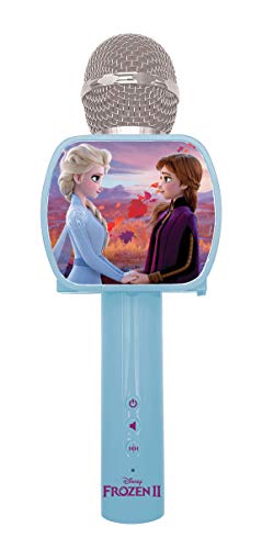 Lexibook - Disney Die Eiskönigin 2 Elsa Anna Olaf - Bluetooth®-Mikrofon mit Stimmwechselfunktion, Inklusive Telefonhalter, Eingebauter Lautsprecher, Blau - MIC240FZ von Lexibook