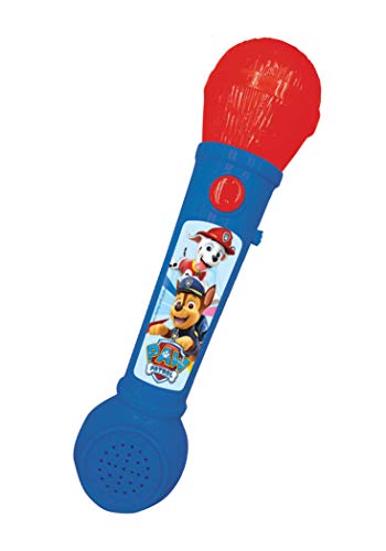 Lexibook MIC80PA Paw Patrol Aufleuchtendes Mikrofon für Kinder, musikalisches Spiel, eingebauter Lautsprecher, Lichteffekte, inklusive Demo-Melodien, blau/rot, S von Lexibook