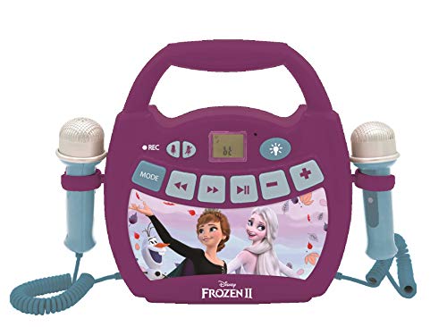 Lexibook, Die Eiskönigin, Tragbarer Karaoke-Digitalplayer für Kinder, Mikrofone, Lichteffekte, Bluetooth®, Aufnahme- und Sprachwechselfunktion, Lila, MP320FZZ von Lexibook