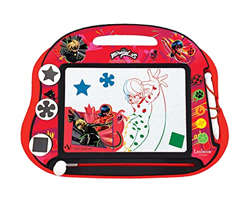 Lexibook, Miraculous Ladybug Cat Noir, Magische magnetische Helfer auf vier Pfoten Zeichentafel, Magnettafel für Kinder, künstlerisches kreatives Spielzeug, Stift und Magnete, Schwarz/Rot, CRMI550 von Lexibook