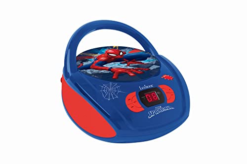 Lexibook Marvel Spider-Man Peter Parker Boombox CD player, AUX input socket, AC operation or battery, blue / red, RCD108SP von Lexibook