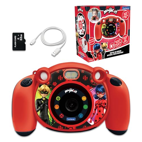 Lexibook - Miraculous Ladybug Cat Noir - 4-in-1-Kinderkamera mit Foto-, Video-, Audio- und Spielfunktionen, 32GB SD-Karte enthalten - DJ080MI von Lexibook