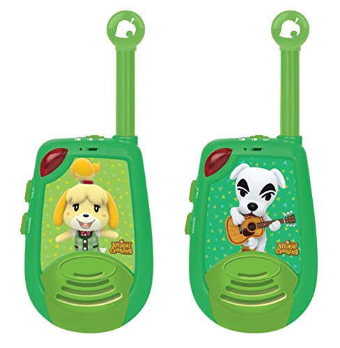 Lexibook, Animal Crossing, Digitale Walkie-Talkies für Kinder, 2 km Reichweite, Morselichtfunktion, Gürtelclip für den Transport, batteriebetrieben, Grün, TW25AC von Lexibook