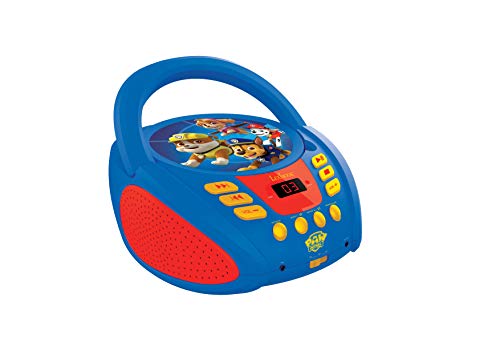 Lexibook Paw Patrol, Tragbarer CD-Player für Kinder, Mikrofonanschluss , AUX-Eingangsbuchse, AC-Betrieb oder Batterie, Blau/Rot, RCD108PA von Lexibook