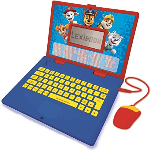 Lexibook Paw Patrol-Zweisprachiger Laptop für Bildungszwecke Englisch und Französisch, 124 Aktivitäten, Mathematik, Logik, Musik, Uhr, Spiele-Kinderspielzeug (Mädchen & Jungen) -JC598PAi3 von Lexibook