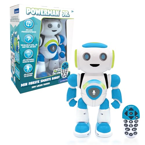 Lexibook Lexibook-ROB20IT Powerman Jr. Intelligenter interaktiver Roboter zum Lesen im Geist Spielzeug für Kinder, die tanzen Musik, Blau, Farbe von Lexibook