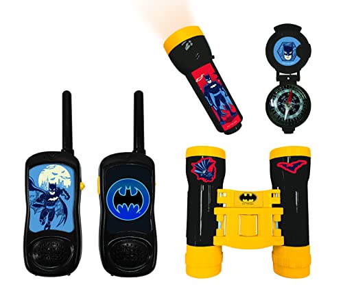 Lexibook, Batman, Abenteurer-Set für Kinder, Walkie-Talkies, Fernglas, Kompass, Taschenlampe, schwarz/gelb, RPTW11BAT von Lexibook