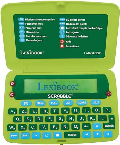 Lexibook SCR8FR Larousse FISF offizielles elektronisches Wörterbuch Scrabble ODS8, ergonomisches Format, große Tasten, Schiedsrichter, Rechtschreibkorrektur, Definitionen, batteriebetrieben, grün von Lexibook